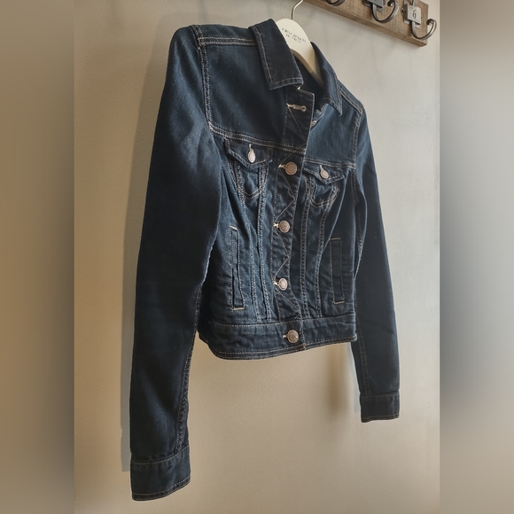 American Eagle Outfitters Jean Jacket In Dark Blue Size XS - Picture 1 of 7